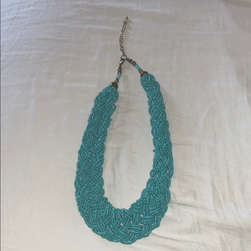 Braided bead collar necklace